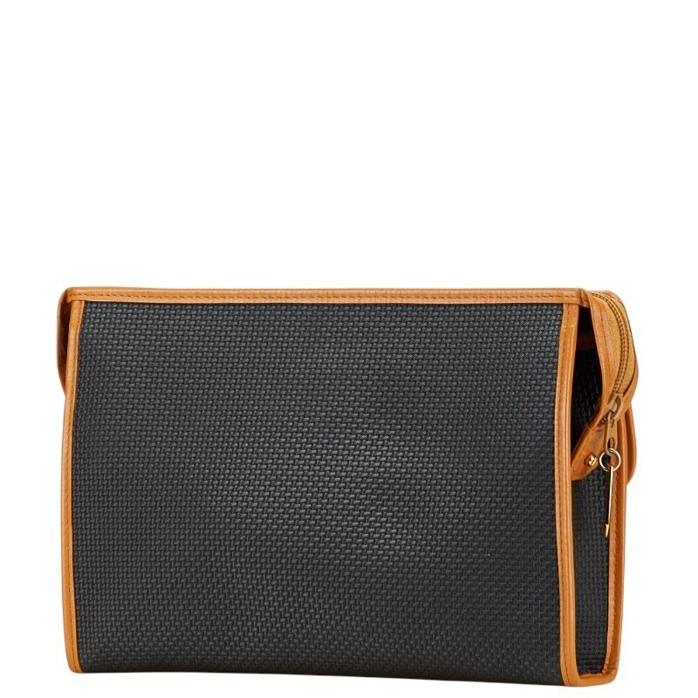 Saint Laurent YSL logo clutch bag black brown leather - Picture 2 of 9